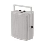 EM Acoustics - M-C15 Two-way Passive Coaxial Stage Monitor White front vertical with bracket