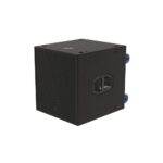 EM Acoustics - S-18 High Power Compact Reflex Subwoofer Black front left with castors attached