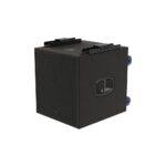 EM Acoustics - S-18 High Power Compact Reflex Subwoofer white front left with castors and brakets