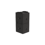 EM Acoustics - S-18 High Power Compact Reflex Subwoofer Black rear right two speakers stacked