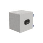 EM Acoustics - S-18 High Power Compact Reflex Subwoofer white front left with castors attached