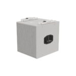 EM Acoustics - S-18 High Power Compact Reflex Subwoofer white front left with brackets attached