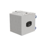 EM Acoustics - S-18 High Power Compact Reflex Subwoofer white front left with bracket and castors