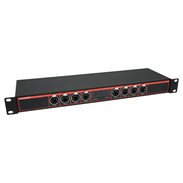 Swisson - RAkc mount 8 port Ethernet Gigabit Switch Front right