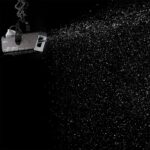 Antari - S-200X Silent Snow Machine fine mist of snow against black