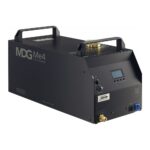 Rear left of MDG Me4 portable professional fog machine, with top carry handles for easy transport