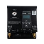 MDG The One Fog and Haze unit top Co2 gas and haze fluid inputs, display, link, network and DMX connectors