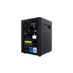 Rear left of showven sparkular mini onboard display and control, power and dmx in and through