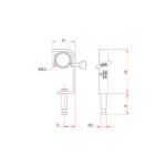 Doughty - Baby Pin Hook Clamp Dimensions drawing