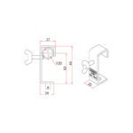 Doughty - Hook Clamp - 20mm dimensions drawing