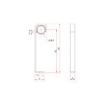 Doughty - Hook Clamp 50mm Extra Long Dimensions Drawing