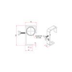 Doughty - Hook Clamp - 75mm dimensions drawing