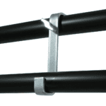 hook clamp with opposing ends clamped to 2 tubes