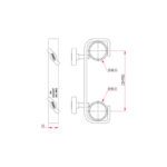 Doughty - Hook Clamp - Double Ended Parallel dimensions drawing
