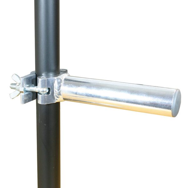 polished boom arm attached to vertical scaff