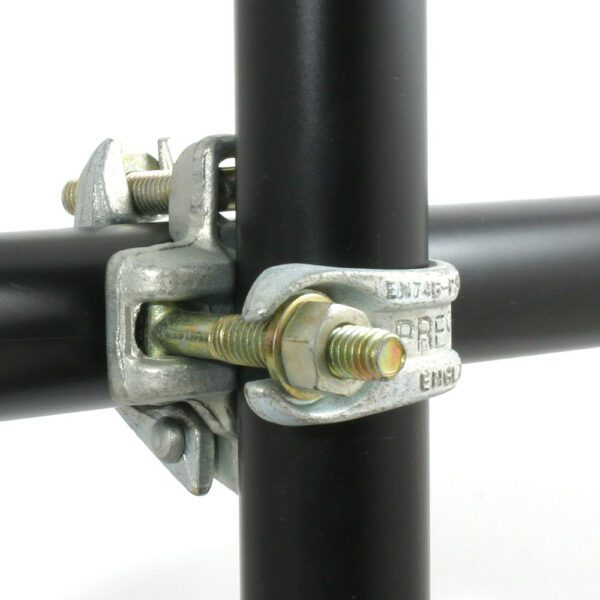 Doughty Forged Scaffold 90 degree Coupler attached to pipe