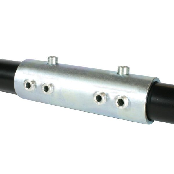 Doughty Scaffold Solid Tube Joiner attached to pipe
