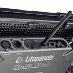 Litepanels - Gemini 1x1 Soft RGBWW LED Panel Close up of DMX and wireless control