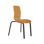 RATstands - Concert Chair front right no padding formed wooden seat