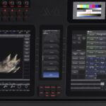 Avolites - Diamond Console D9-330 close up of desk screen and
