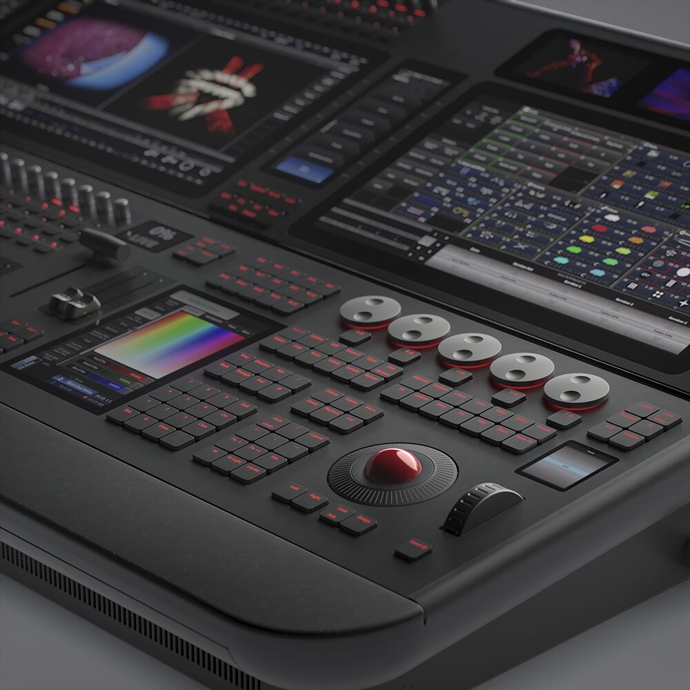 Avolites Diamond 9 D9-330 console touch screens, track ball and scrollers