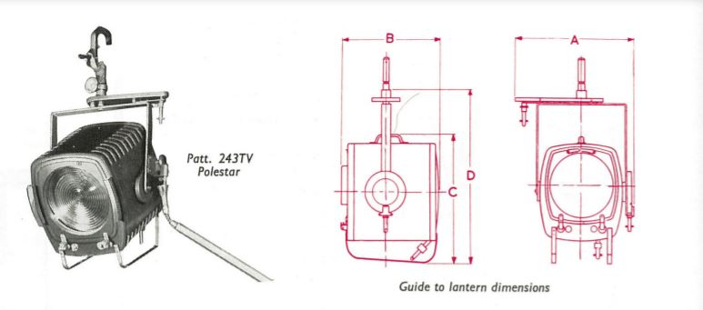 Strand lighting Patt. 243tv Fresnel Lens with dimensions