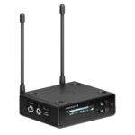 Sennheiser - EW-DP ME2 Set Front right of reciver with aerials attached