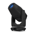 Chauvet Professional - Maverick Silens 2X Profile front left of moving head tilted up on blue