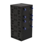 EM Acoustics - S-215 High power compact reflex subwoofer Black three stacked two showing castors