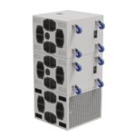 EM Acoustics - S-215 High power compact reflex subwoofer White three stacked with tow showing castors