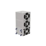 EM Acoustics - S-215 High power compact reflex subwoofer White three stacked with one showing castors
