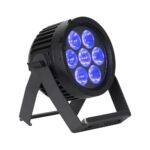 Elation - SIX+ PAR S Front right of stand fixture on blue