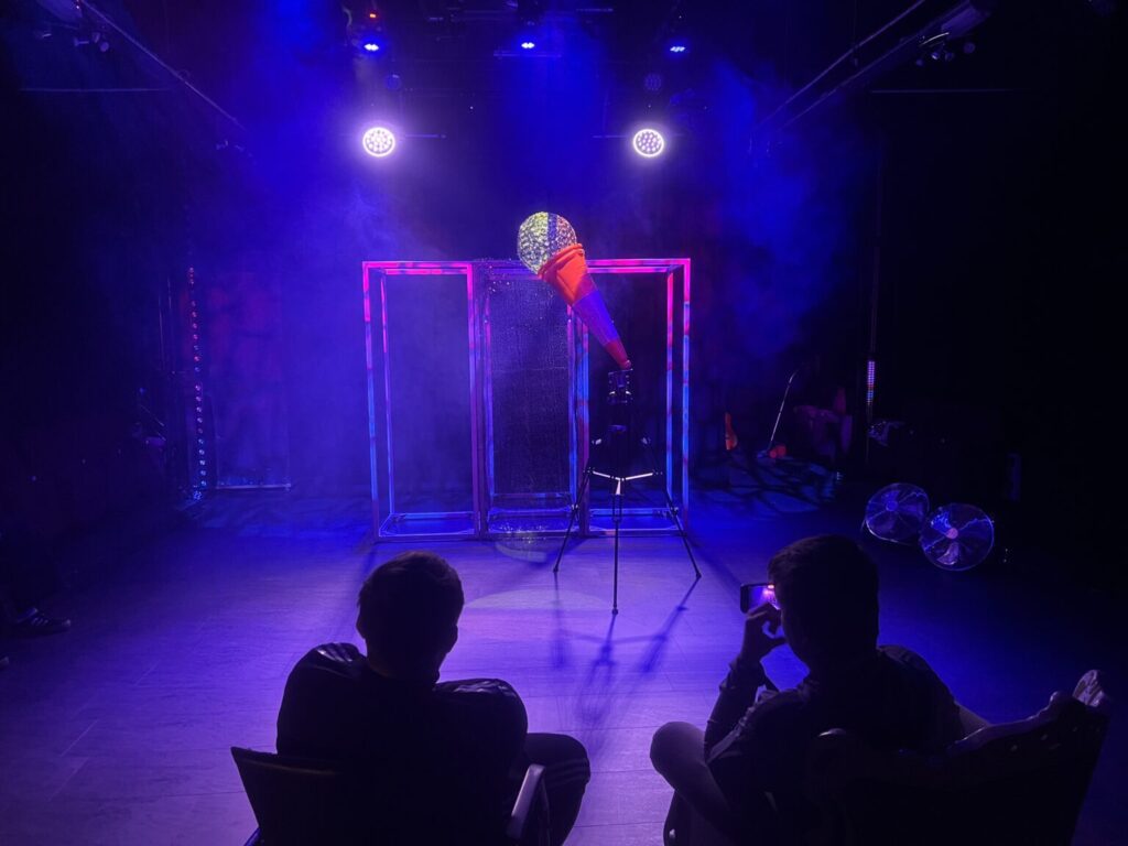 Theatre Space for Salford’s Next Generation and audience sits around performace area