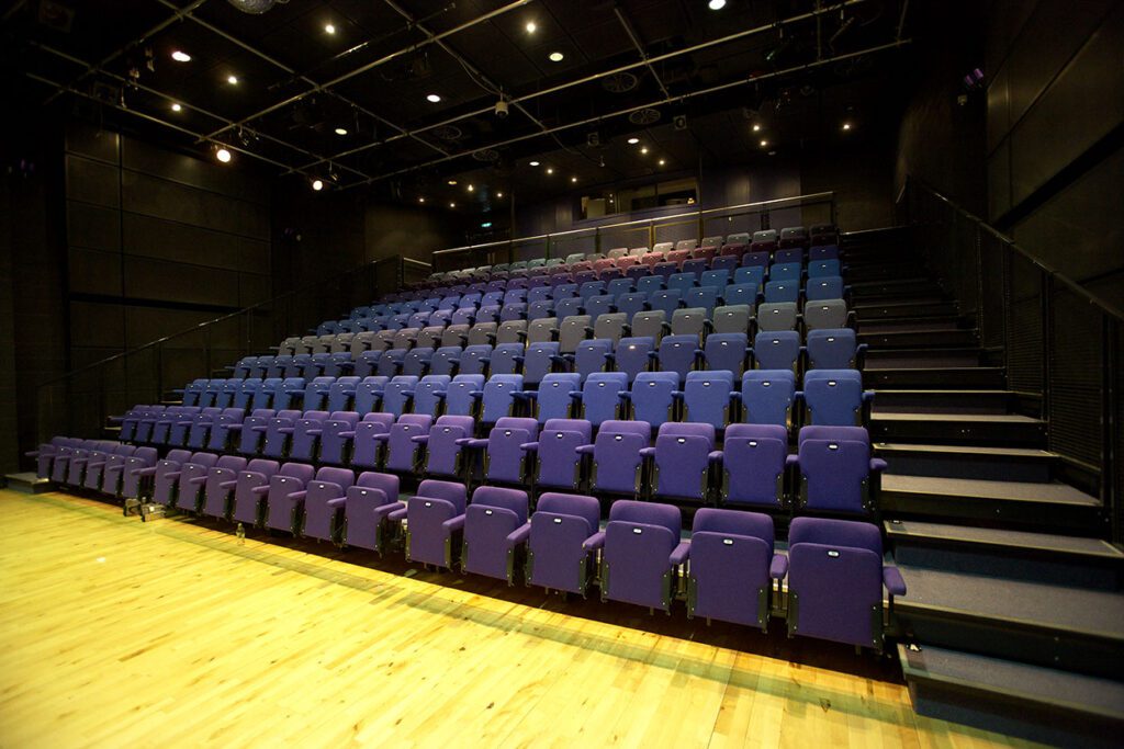 Birmingham Hippodrome’s Patrick Studio Theatre seats viewed from left