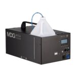 Rear Left of MDG eMega Fog machine, fluid bottle for quick refills