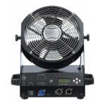 Front of fan showing power and data input and output for used with Fog and Smoke machines